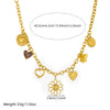 Wholesale Women's Medieval Style Gold Electroplated Stainless Steel Flower Heartshaped Compass Pendant Necklace With Oshaped Chain