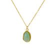 Wholesale Women's Medieval Style Gold Plated Geometric Oval Tiger Eye Pendant Necklace With Rope Chain