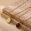 Wholesale Women's Medieval Style Gold Plated Geometric Oval Tiger Eye Pendant Necklace With Rope Chain