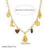 Wholesale Women's Medieval Style Gold Plated Stainless Steel Cross Cowboy Elements Pendant Necklace With Oshaped Chain