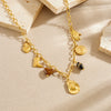 Wholesale Women's Medieval Style Gold Plated Stainless Steel Cross Cowboy Elements Pendant Necklace With Oshaped Chain