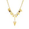 Wholesale Women's Medieval Style Heart Shape Goldplated Stainless Steel Oshaped Chain Pendant Necklace