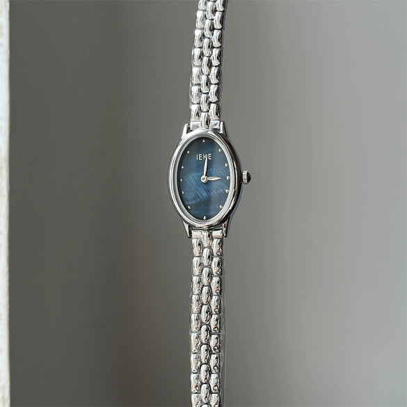Wholesale Women's Medieval Style Oval Motherofpearl Watch With Stainless Steel Strap And Buckle Alloy Case And Ordinary Glass Mirror