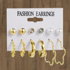 Wholesale Women's Metal Alloy Geometric High Sense Earrings Set With Pearls