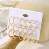 Wholesale Women's Metal Alloy Geometric High Sense Earrings Set With Pearls