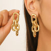 Wholesale Women's Metal And Acrylic Geometric Creative Exaggerated Electroplated Earrings