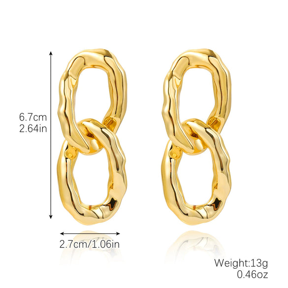 Wholesale Women's Metal And Acrylic Geometric Creative Exaggerated Electroplated Earrings