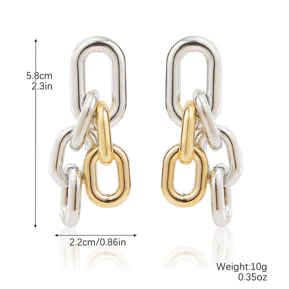 Wholesale Women's Metal And Acrylic Geometric Creative Exaggerated Electroplated Earrings