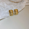 Wholesale Women's Metal Brushed Geometric Heart Shape Electroplated Earrings