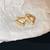 Wholesale Women's Metal Brushed Geometric Heart Shape Electroplated Earrings