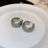 Wholesale Women's Metal Brushed Geometric Heart Shape Electroplated Earrings