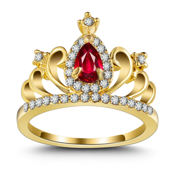 Wholesale Women's Metal Crown Geometric Ring With Electroplating Treatment