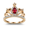 Wholesale Women's Metal Crown Geometric Ring With Electroplating Treatment