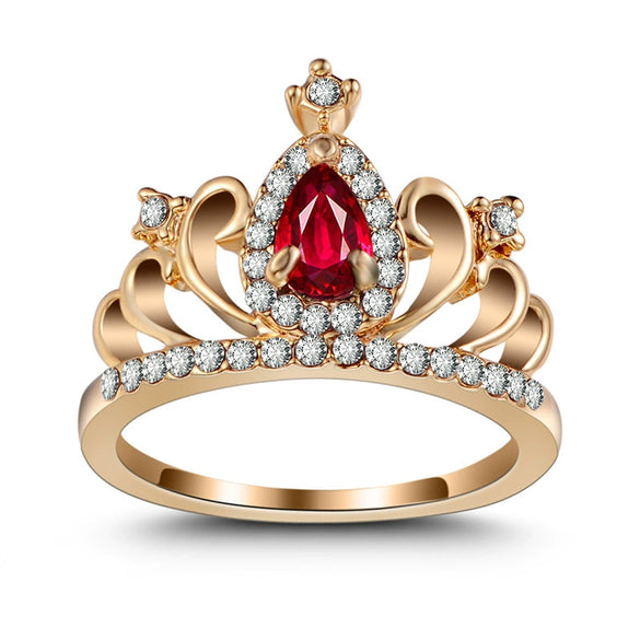 Wholesale Women's Metal Crown Geometric Ring With Electroplating Treatment
