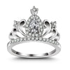 Wholesale Women's Metal Crown Geometric Ring With Electroplating Treatment
