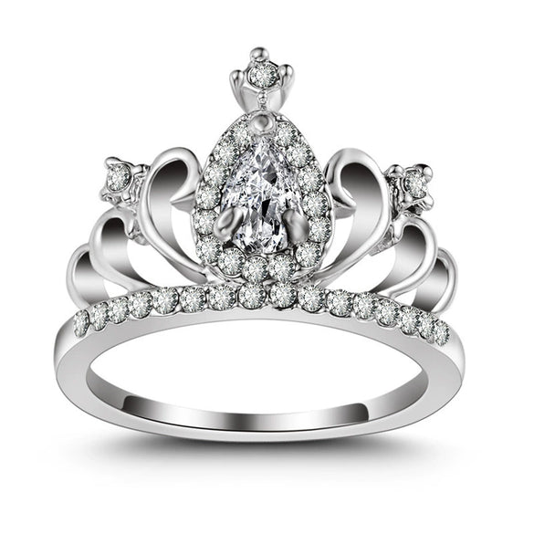 Wholesale Women's Metal Crown Geometric Ring With Electroplating Treatment