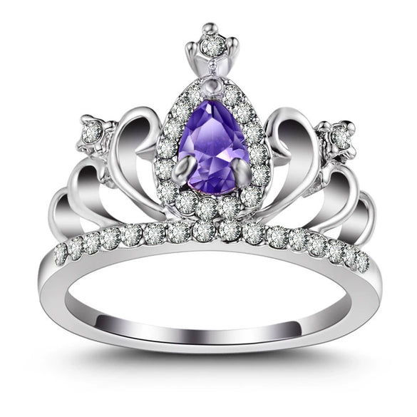 Wholesale Women's Metal Crown Geometric Ring With Electroplating Treatment