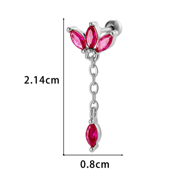 Wholesale Women's Metal Crown Tassel Zircon Ear Bone Nail Jewelry With Electroplating