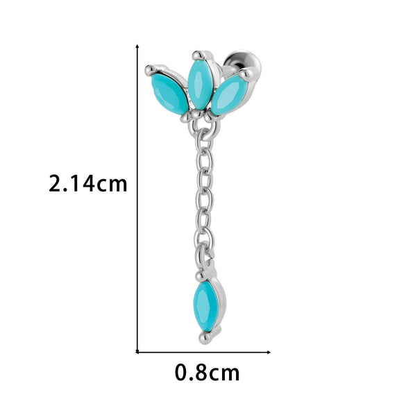 Wholesale Women's Metal Crown Tassel Zircon Ear Bone Nail Jewelry With Electroplating