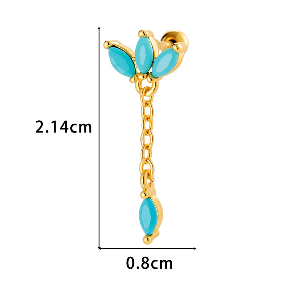 Wholesale Women's Metal Crown Tassel Zircon Ear Bone Nail Jewelry With Electroplating