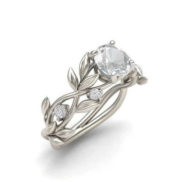 Wholesale Women's Metal Diamond Olive Leaf Ring