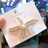 Wholesale Women's Metal Duckbill Clip Starfish Pearl Hairpin With Electroplating