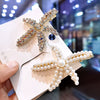 Wholesale Women's Metal Duckbill Clip Starfish Pearl Hairpin With Electroplating