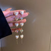 Wholesale Women's Metal Electroplated Bow Shape Pearl Tassel Earrings Light Luxury Style