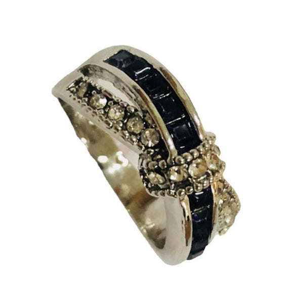 Wholesale Women's Metal Electroplated Geometric Amethyst Diamond Ring Hand Jewelry