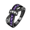 Wholesale Women's Metal Electroplated Geometric Amethyst Diamond Ring Hand Jewelry