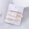 Wholesale Women's Metal Electroplated Pearl Crystal Diamond Bangs Clip Hair Accessories Fashion Ol Geometric Style