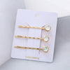 Wholesale Women's Metal Electroplated Pearl Crystal Diamond Bangs Clip Hair Accessories Fashion Ol Geometric Style