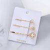 Wholesale Women's Metal Electroplated Pearl Crystal Diamond Bangs Clip Hair Accessories Fashion Ol Geometric Style