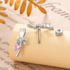 Wholesale Women's Metal Fashion Cute Fork Bow Love Zircon Electroplated Cartilage Puncture Ear Bone Nail