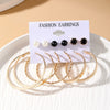 Wholesale Women's Metal Geometric Cshaped Big Earrings With Dripping Oil Design