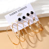 Wholesale Women's Metal Geometric Cshaped Big Earrings With Dripping Oil Design