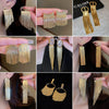 Wholesale Women's Metal Geometric Diamond Tassel Earrings With Silver Needle Chain
