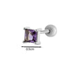 Wholesale Women's Metal Geometric Double Head Screw Ball Square Ear Bone Nail Cartilage Puncture Jewelry With Electroplating