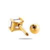 Wholesale Women's Metal Geometric Double Head Screw Ball Square Ear Bone Nail Cartilage Puncture Jewelry With Electroplating