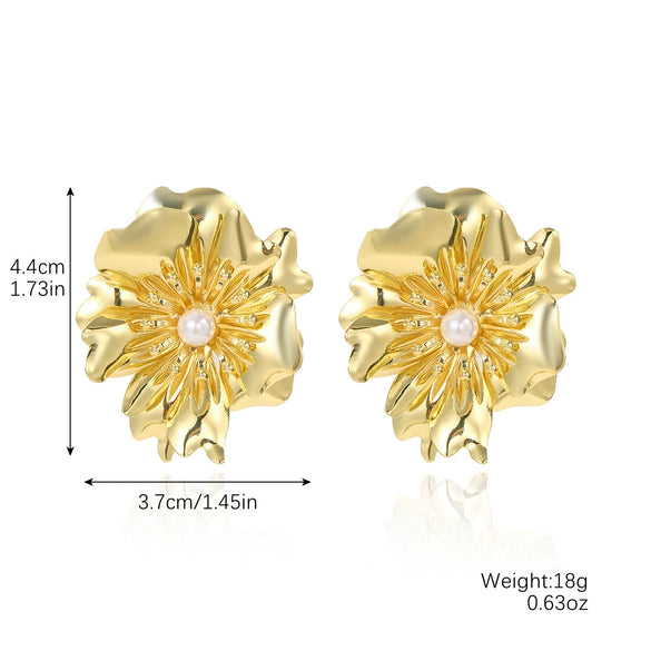 Wholesale Women's Metal Geometric Exaggerated Temperament Electroplated Earrings
