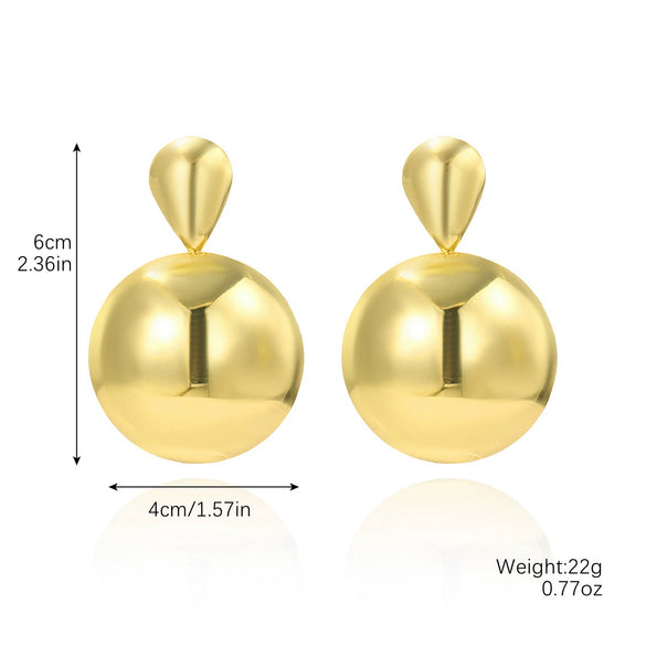 Wholesale Women's Metal Geometric Exaggerated Temperament Electroplated Earrings