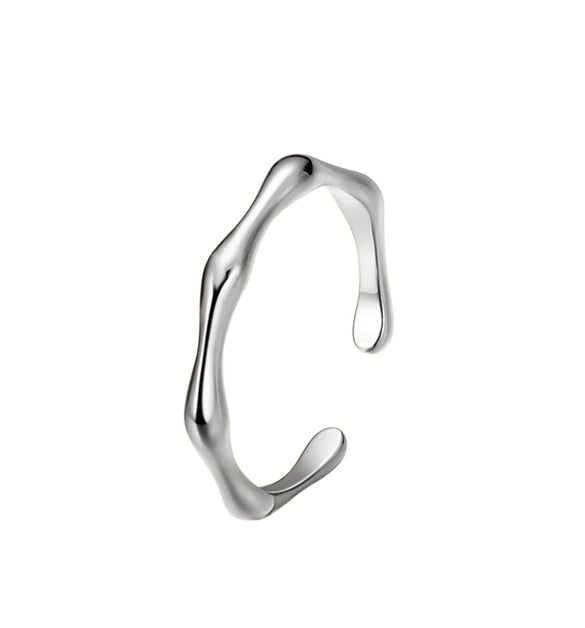 Wholesale Women's Metal Geometric Gold Inlaid Adjustable Irregular Open Joint Ring