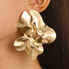 Wholesale Women's Metal Geometric Pleated Retro Elegant Trendy Electroplated Earrings