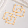 Wholesale Women's Metal Geometric Square Earrings With Electroplating Treatment