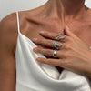Wholesale Women's Metal Geometric Style Electroplated Irregular Opening Ring