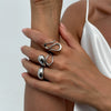Wholesale Women's Metal Geometric Style Electroplated Irregular Opening Ring