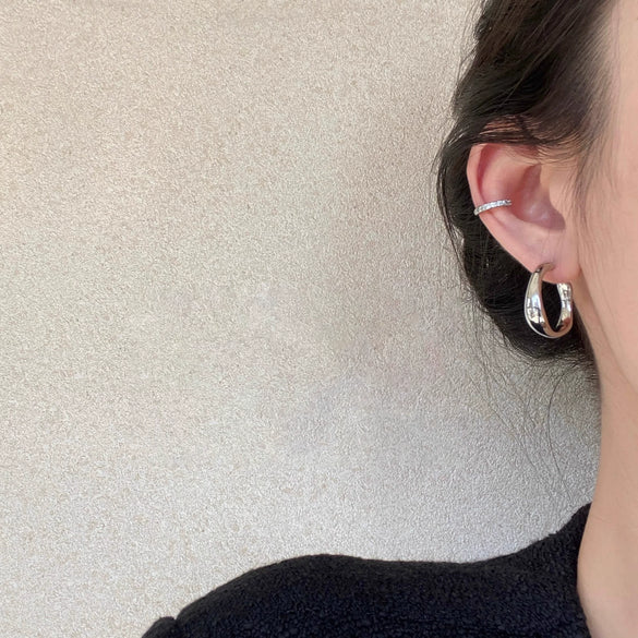 Wholesale Women's Metal Geometric Style Irregular Plain Ring Earrings With 925 Silver Needles And Electroplating Treatment