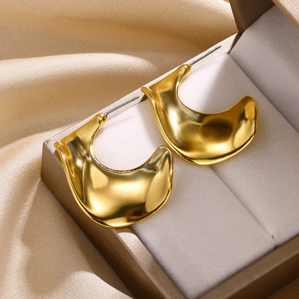 Wholesale Women's Metal Gold Platinum Electroplated Irregular Cross Geometric Earrings