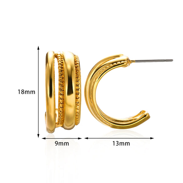 Wholesale Women's Metal Gold Platinum Electroplated Irregular Cross Geometric Earrings