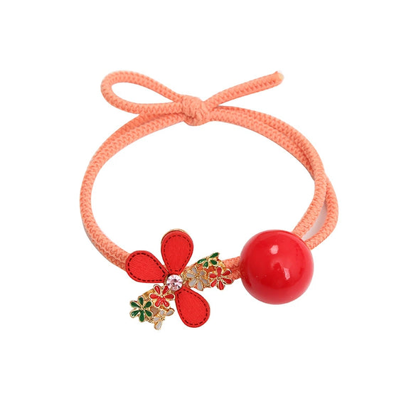 Wholesale Women's Metal Hair Rubber Band With Camellia Design And Electroplating Treatment